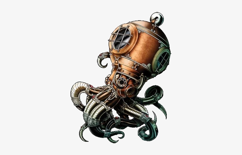 Share This Image - Steampunk Octopus Tattoo, transparent png