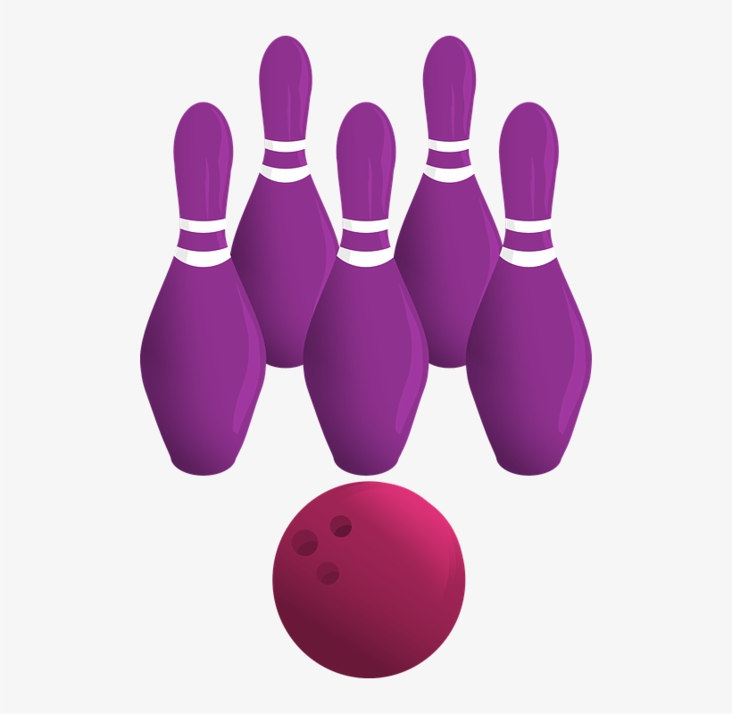 Purple Bowling Pin Clipart - Purple Bowling Pins, transparent png