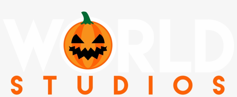 Cropped World Studios Logo Spooky White 8000px - Jack-o'-lantern, transparent png