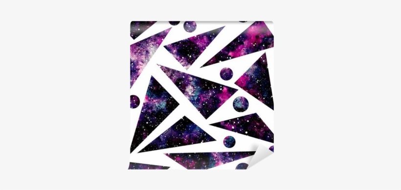 Watercolor Triangles And Little Circles With Nebula, - Triangle, transparent png
