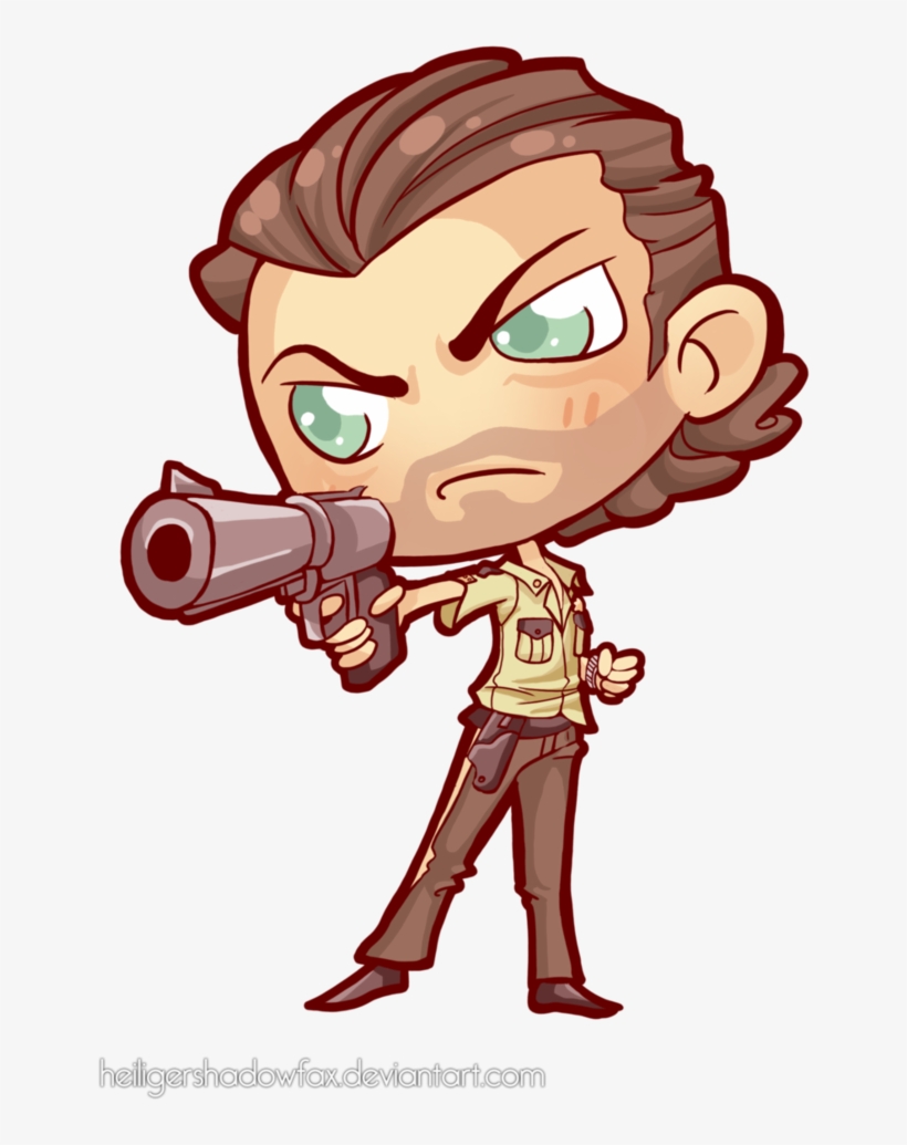 The Walking Chibi Dead - Cartoon Rick Walking Dead, transparent png
