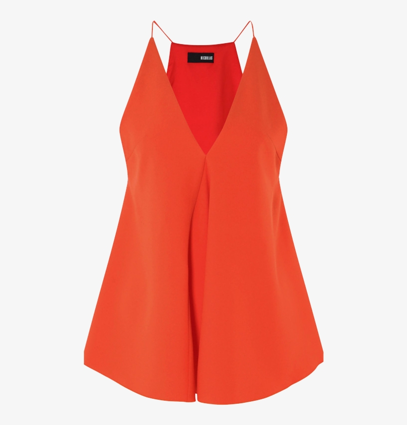 Crepe Angled Cami Top - Robe De Ceremonie Theme Orange, transparent png