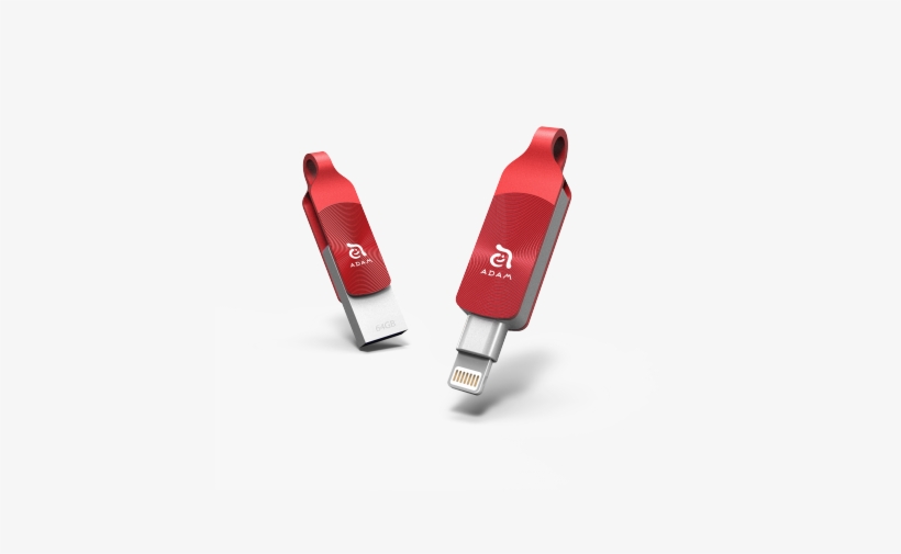 Adam Element Iklips Duo Apple Lightning 64 Go Red - Adam Elements Iklip Duo Plus Lightning Flash Drive, transparent png