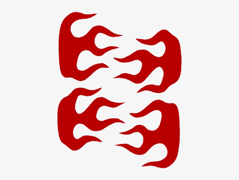 Red Strong Flames 4 3/8" X 5 3/8" Reflective Vinyl, transparent png