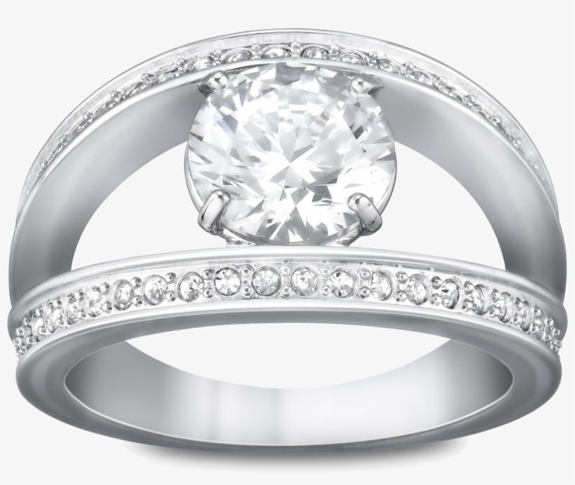 Silver Ring With Diamond Png Image - Vitality White Ring Swarovski, transparent png
