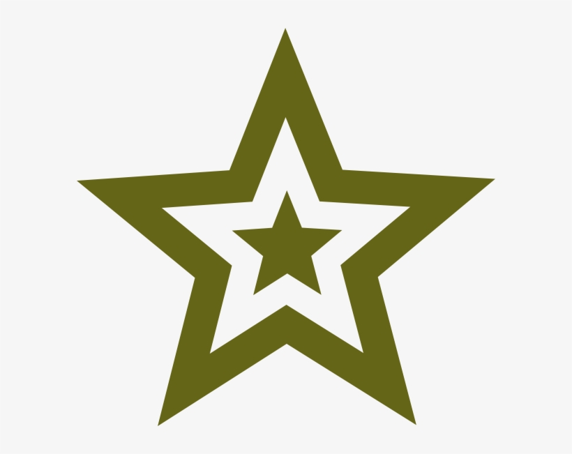 Star Military Green Clip Art At Clker - Military Clipart, transparent png