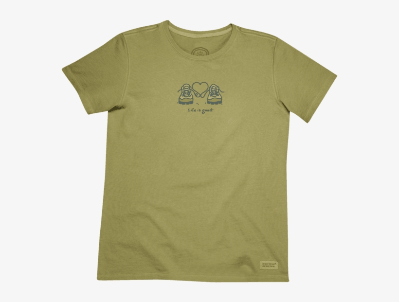 Women's Lace Heart Boots Crusher Tee - Life Is Good Shirts About Hiking, transparent png