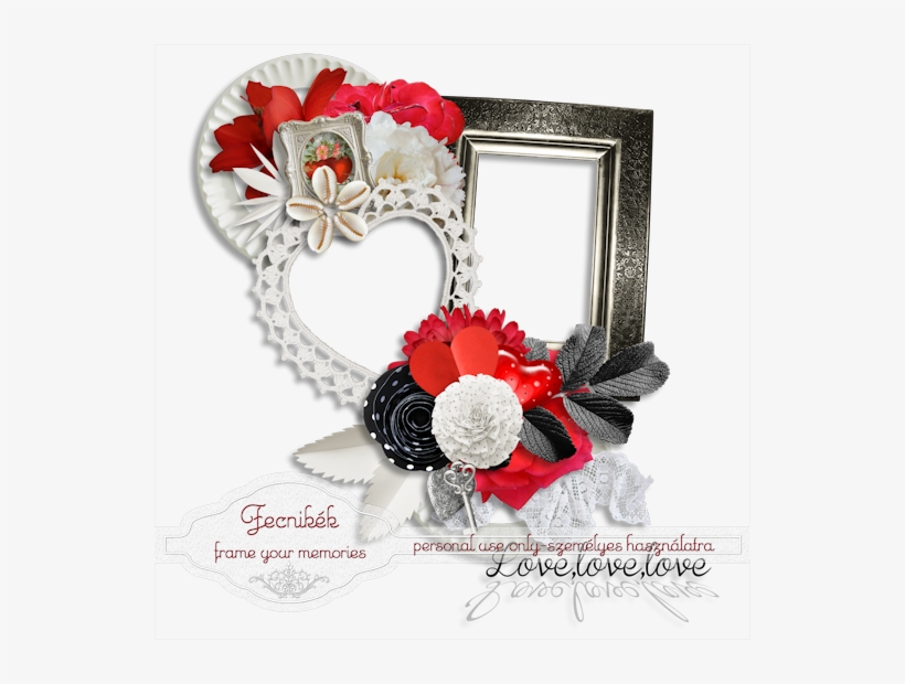 Lace Heart - Garden Roses, transparent png