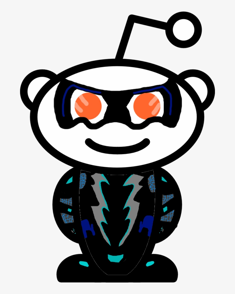 Super Rough Really Bad Black Lightning Snoo - Reddit Robot, transparent png
