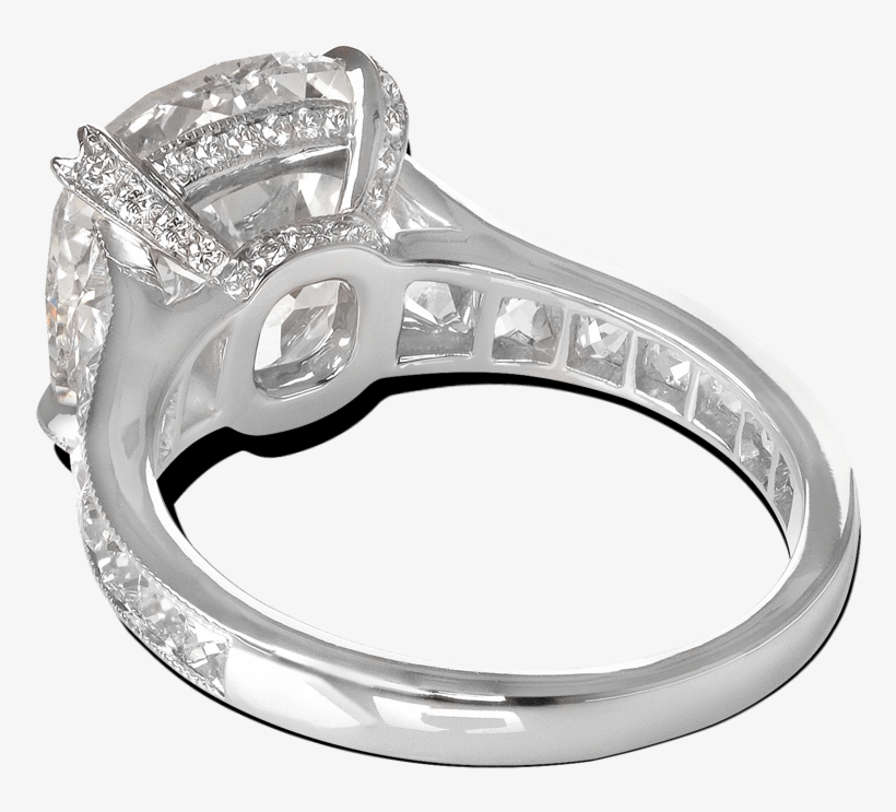 Ring Audrey Cushion Diamond French Cut Diamonds Platinum - Pre-engagement Ring, transparent png