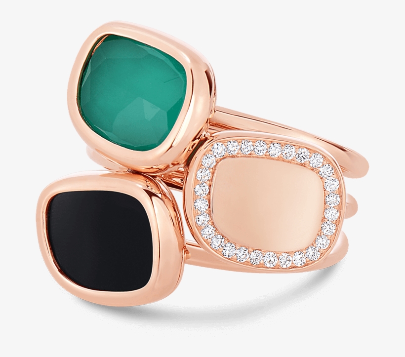 Roberto Coin Black Jade 18k Rose Gold Ring - Roberto Coin Black Jade Ring, transparent png