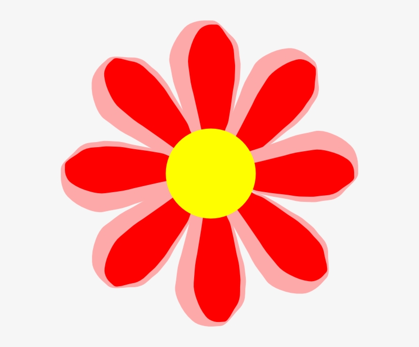 Cartoon Flower Png Banner Black And White - Red Flower Cartoon Png, transparent png