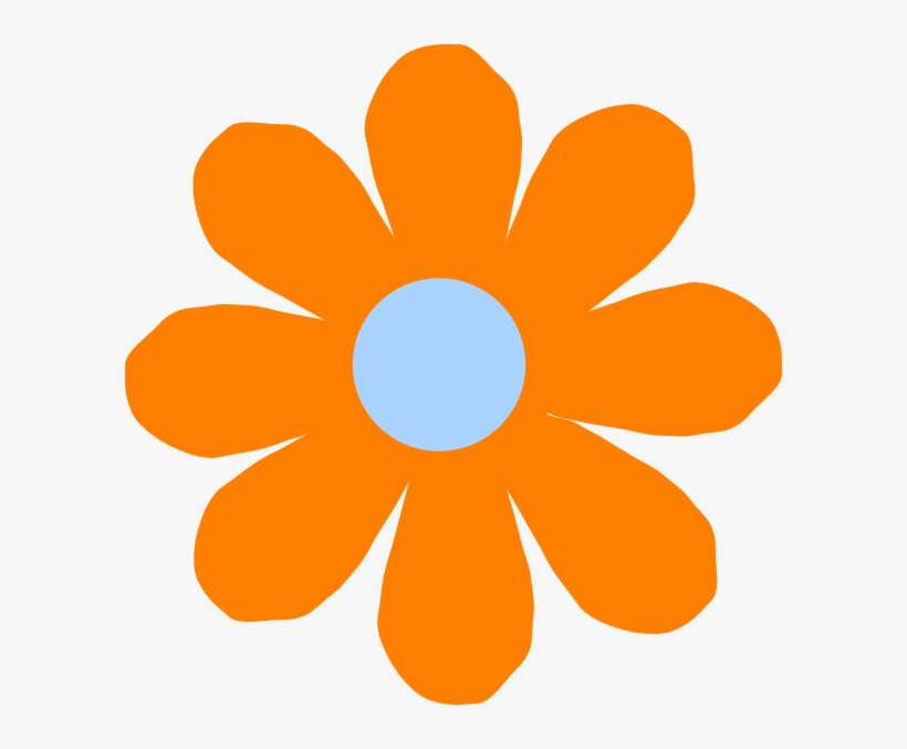 Orange Flower Clip Art At Clker - Flower Clipart, transparent png