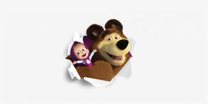 Masha & The Bear - Masha And Bear Cake Topper Edible Frosting, transparent png