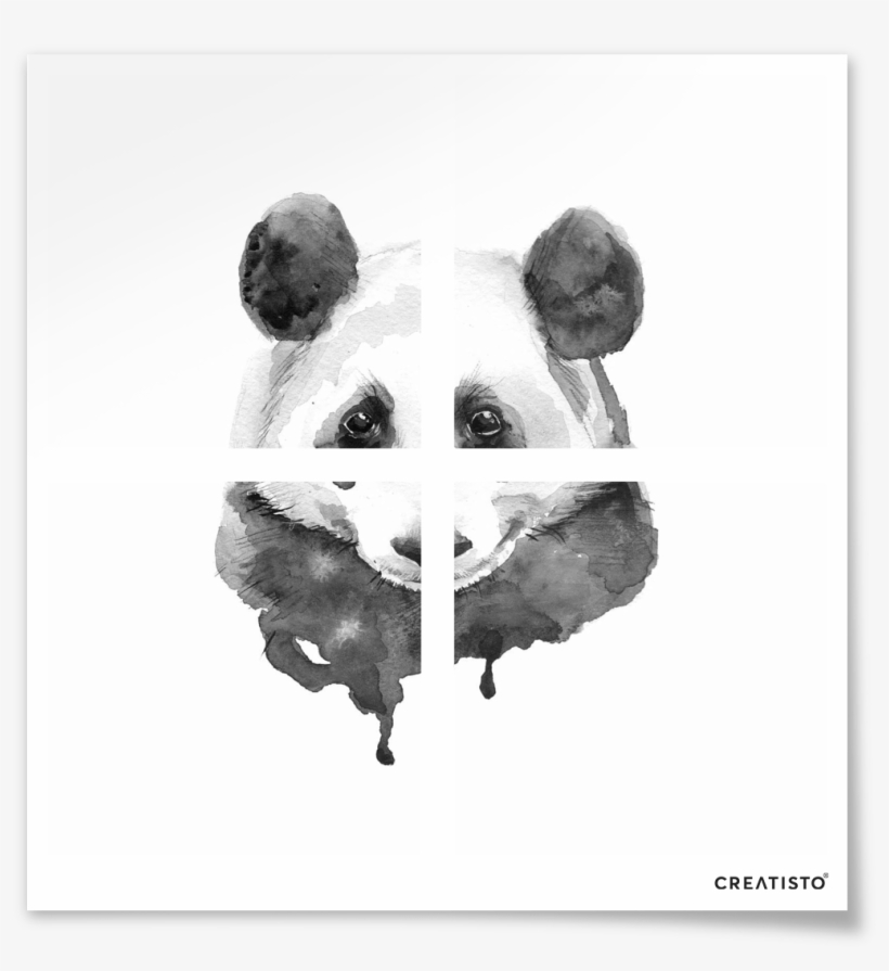 Black And White Pic Of Panda, transparent png