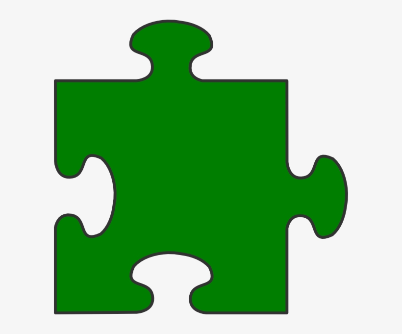 Blue Border Puzzle Piece Top-green Fill Png, transparent png