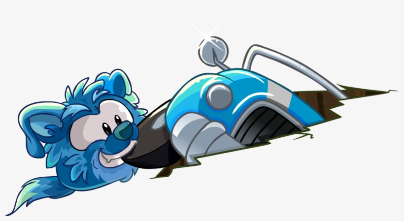Blue Border Collie Puffle Digging - Club Penguin Blue Border Collie Puffle, transparent png