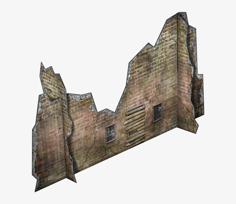 Http - //www - Davesgames - Tall Ruined Walls 01 - Paper Model Wall, transparent png