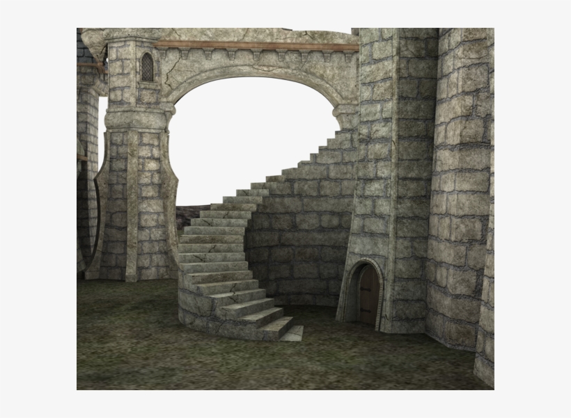 Medieval Castle Stairs, transparent png