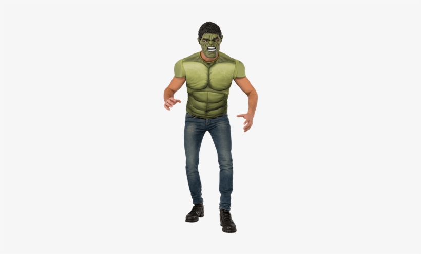 Adult Avengers 2 Deluxe Hulk Costume Top And Mask Set - Adult Avengers 2 Hulk Costume Top Costume - Size Standard, transparent png