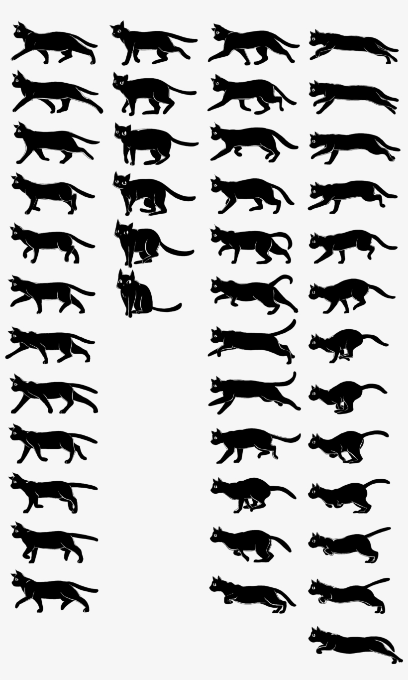 Cat Walking Cycle Frame By Frame, transparent png