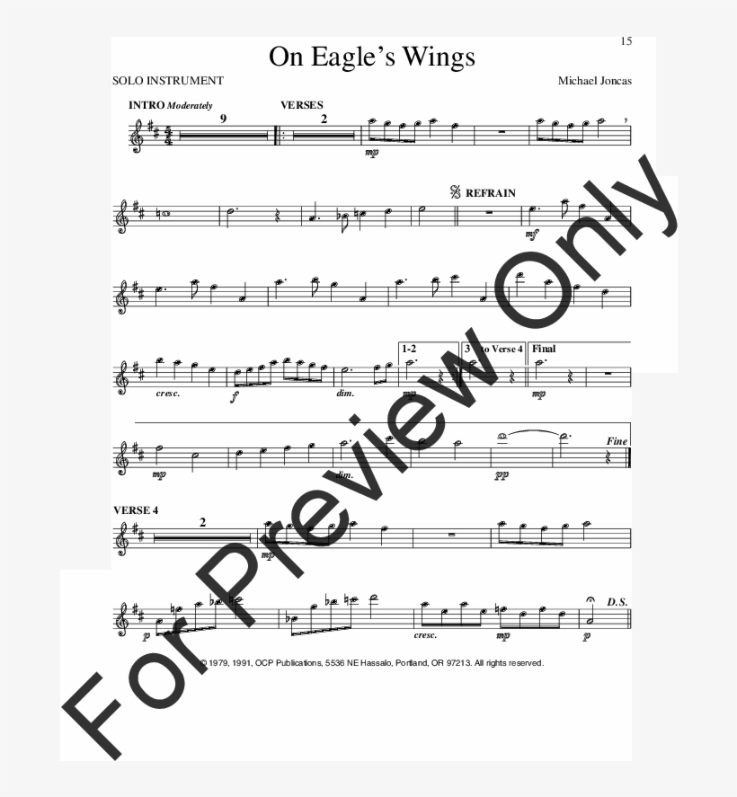 On Eagle's Wings Thumbnail - Palms Sheet Music Violin, transparent png