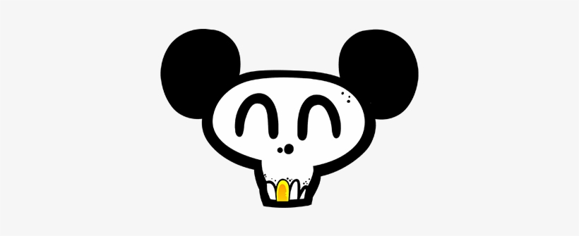 Skull Face Mickey Mouse Tshirt - T-shirt, transparent png