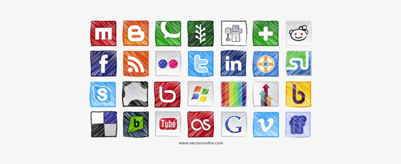 Grungy Social Sites Icons - 社交媒體與新聞業, transparent png