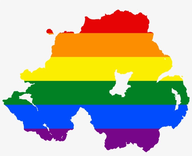 Lgbt Flag Map Of Northern Ireland - Equal Marriage Northern Ireland, transparent png