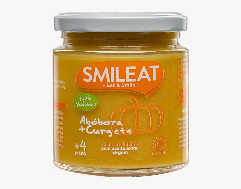 Calabaza-frontal - Boião Abóbora E Curgete Biológica Smileat 230 G 4m+, transparent png