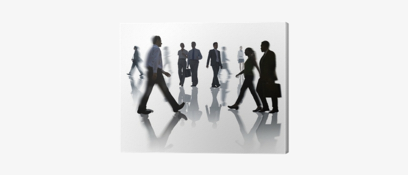 Silhouettes Of Business And Casual People Walking Canvas - Sagome Persone, transparent png