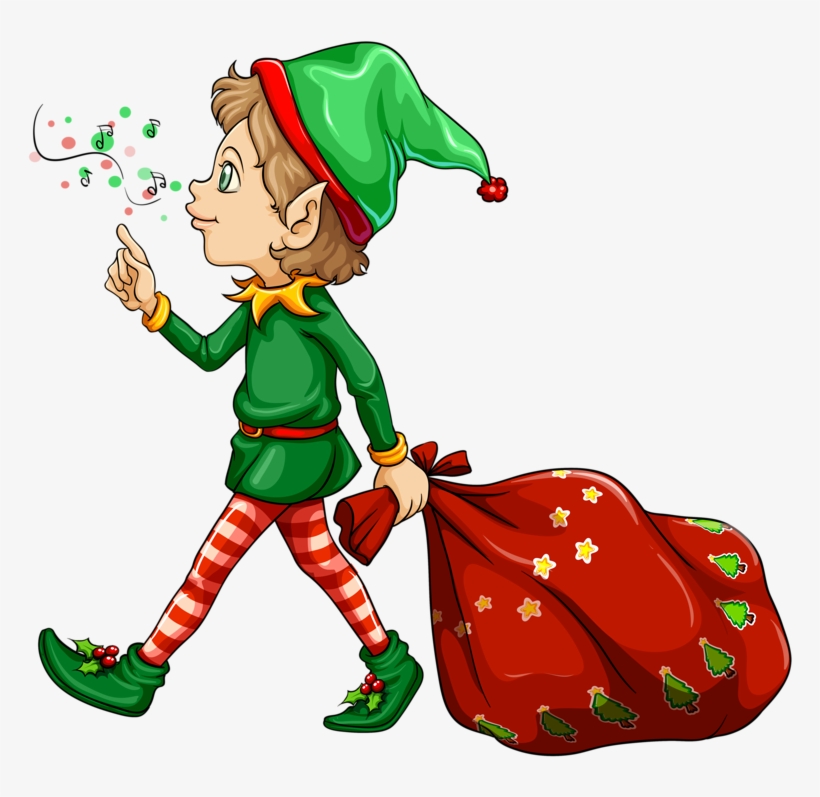Elves ‿✿⁀○ - Elf With Candy Cane, transparent png