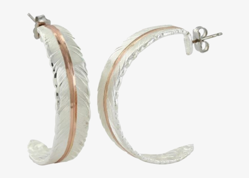 Feather Rose Gold Vein Hoop Earrings - Montana Silversmiths Women's Feather Rose Gold Vein, transparent png