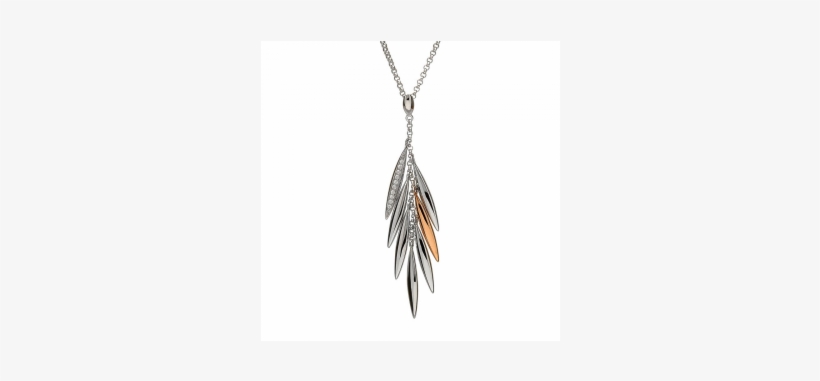 Your - Sterling Silver & Rose Gold Feather Drop Earrings., transparent png