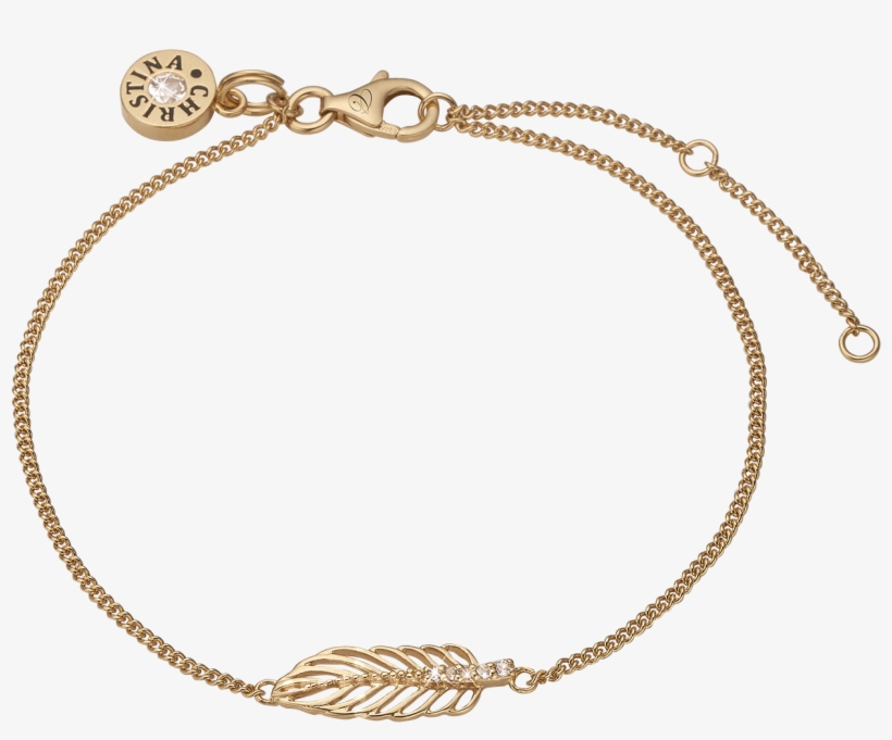 Feather, Gold Plated Bracelet With 6 Topazes - Christina Jewelry & Watches - Black Onyx Armbånd, transparent png