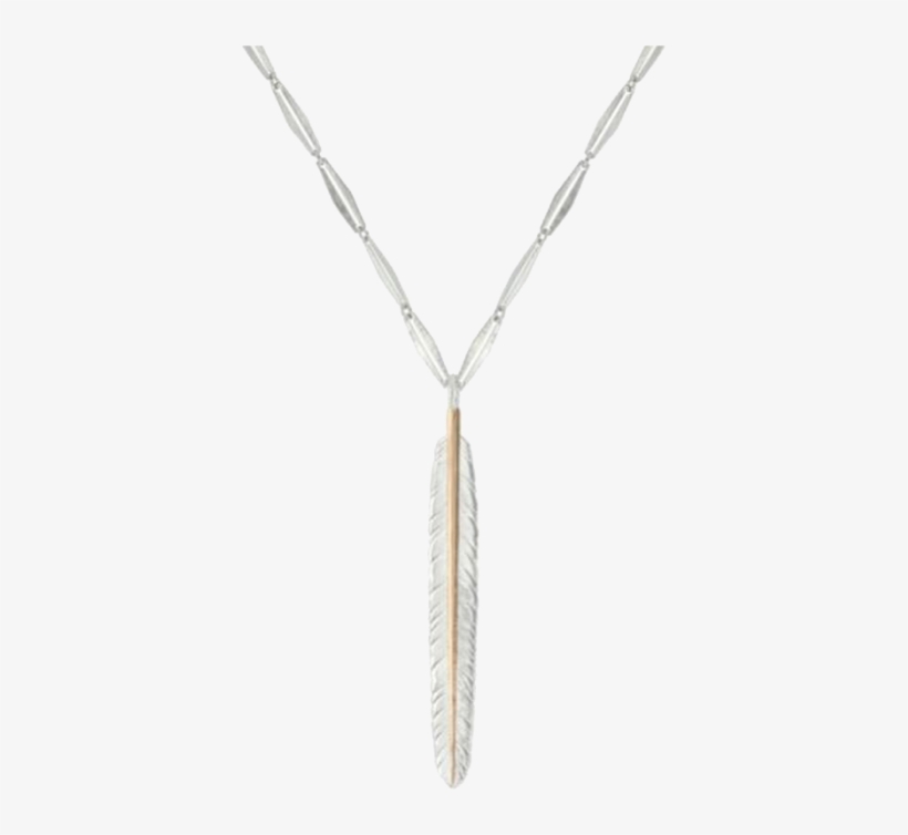 Pin Feather Rose Gold Vein Necklace - Locket, transparent png