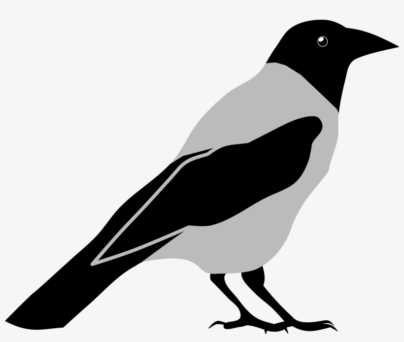 Crown Clip Art Black And White - Crow Clipart, transparent png