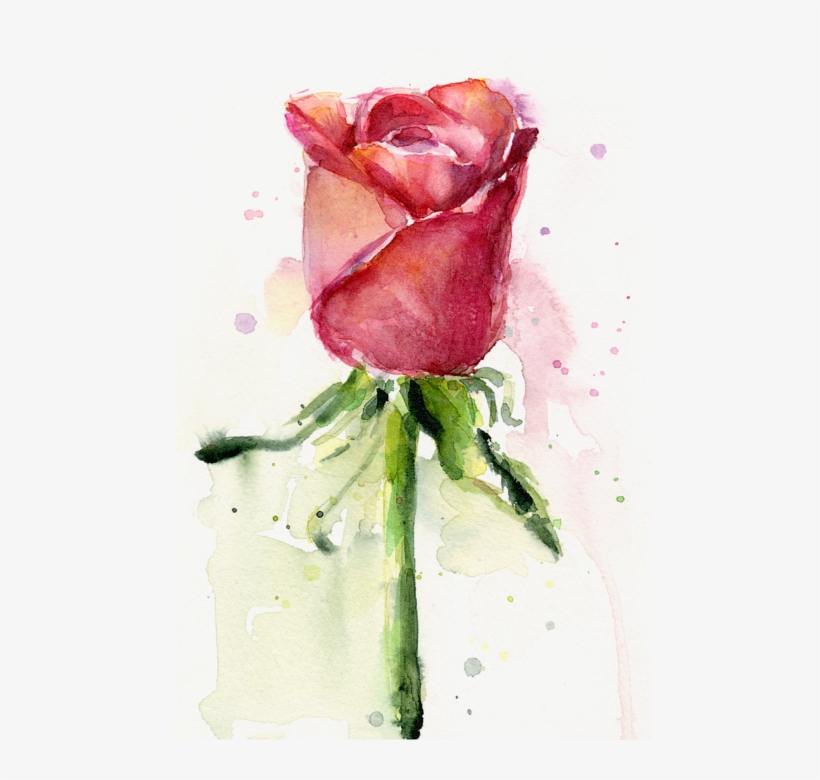 Bleed Area May Not Be Visible - Rose Watercolor, transparent png