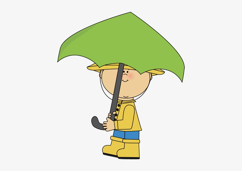 Rain Clip Art - Boy With Umbrella Clipart, transparent png
