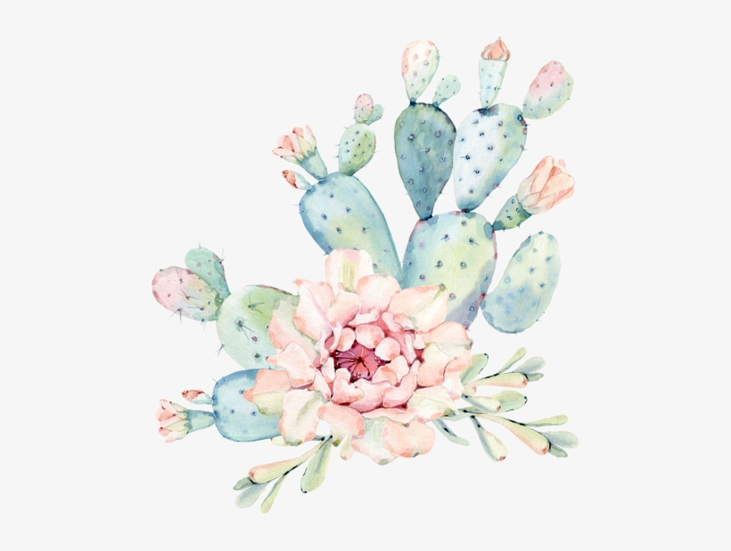 $ - Hand Drawn Watercolor Saguaro Cactus Round Mosue Pad, transparent png