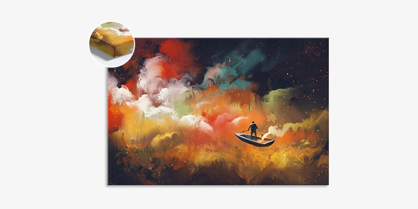 Fotoleinwand - Man On A Boat In The Outer Space, transparent png