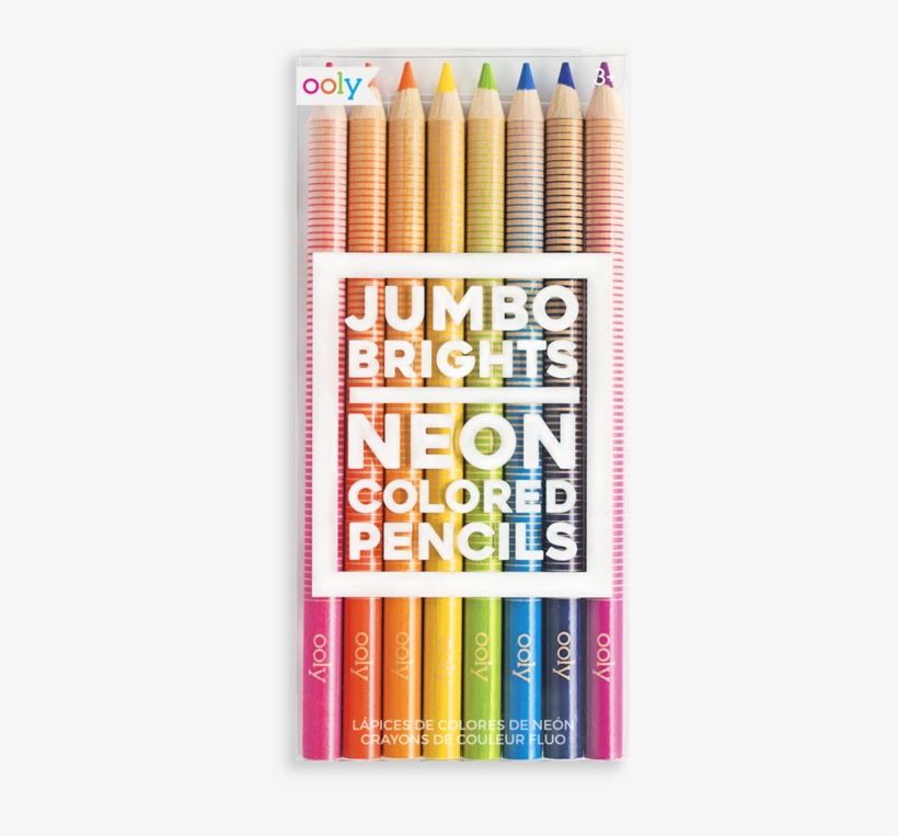 Jumbo Brights Neon Colored Pencils - Jumbo Brights Neon Colored Pencils Set Of 8, transparent png