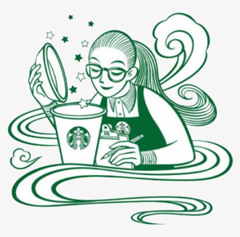 Tea Coffee Poster Illustration - Starbucks New Logo 2011, transparent png