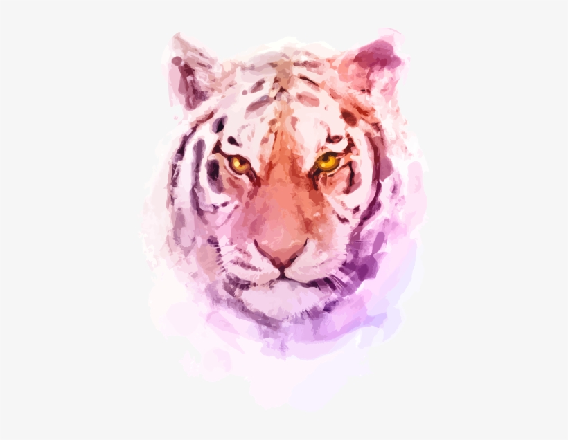 Let's - Watercolor Tiger Free, transparent png
