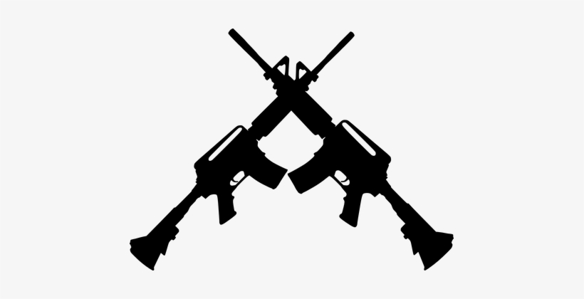 Guns Arms Ak-47 Kalashnikov Automatic Defe - Ar 15 Crossed, transparent png