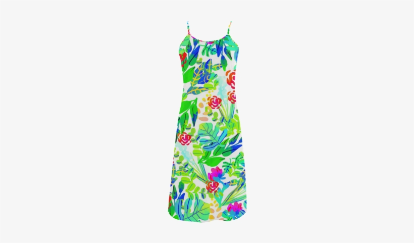 Cute Tropical Watercolor Flowers Alcestis Slip Dress - Cafepress Jungle Watercolor Flowers F Full/queen Duvet, transparent png