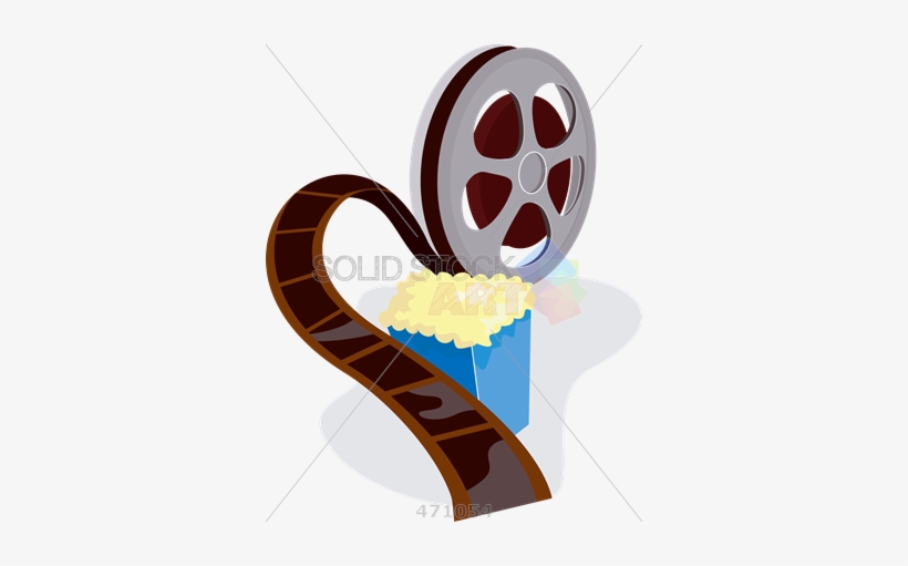 Stock Illustration Of Retro Cartoon Drawing Of Movie - Movie Film, transparent png