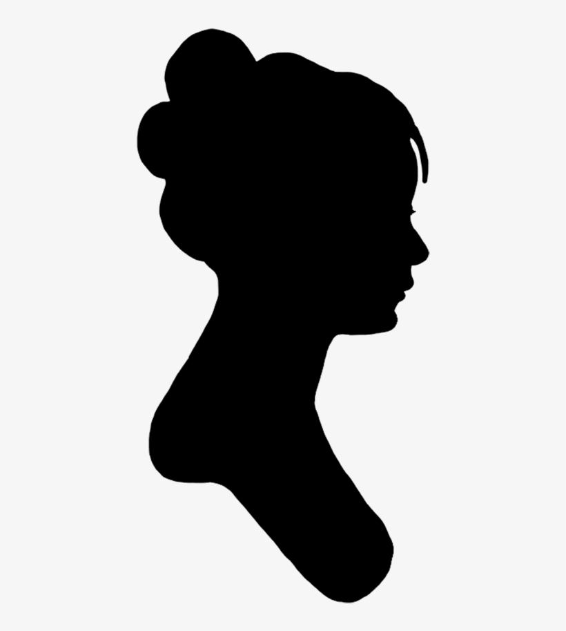 Victorian Silhouette Profile Woman, Portrait Silhouette, transparent png
