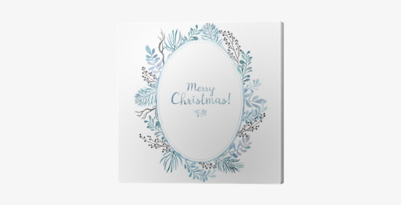 Watercolor Oval Frame Of Different Branches - Watercolor Painting, transparent png