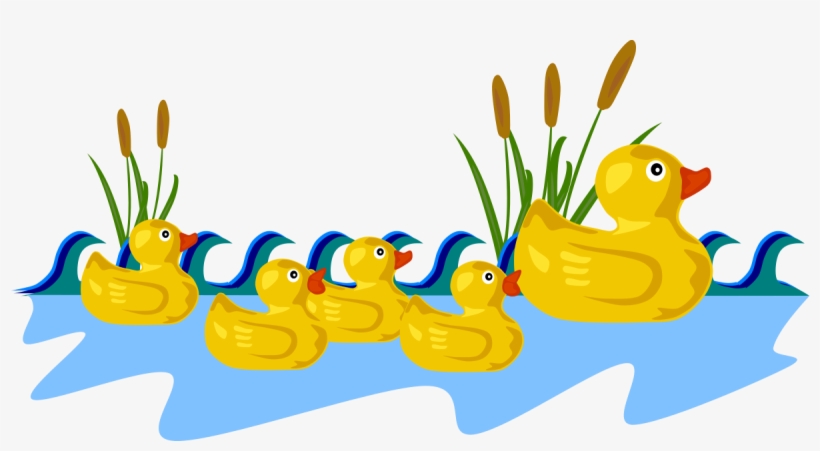 Rubber Duck Family - Duck And Ducklings Clipart, transparent png